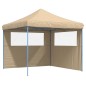 vidaXL Partyzelt Faltbar Pop-Up mit 2 Seitenteilen Beige vidaXL Partyzelt Faltbar Pop-Up mit 2 Seitenteilen Beige