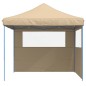 vidaXL Partyzelt Faltbar Pop-Up mit 2 Seitenteilen Beige vidaXL Partyzelt Faltbar Pop-Up mit 2 Seitenteilen Beige