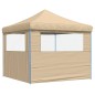 vidaXL Partyzelt Faltbar Pop-Up mit 2 Seitenteilen Beige vidaXL Partyzelt Faltbar Pop-Up mit 2 Seitenteilen Beige