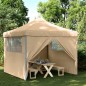 vidaXL Partyzelt Faltbar Pop-Up mit 4 Seitenteilen Beige vidaXL Partyzelt Faltbar Pop-Up mit 4 Seitenteilen Beige