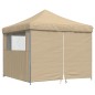 vidaXL Partyzelt Faltbar Pop-Up mit 4 Seitenteilen Beige vidaXL Partyzelt Faltbar Pop-Up mit 4 Seitenteilen Beige