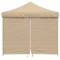 vidaXL Partyzelt Faltbar Pop-Up mit 4 Seitenteilen Beige vidaXL Partyzelt Faltbar Pop-Up mit 4 Seitenteilen Beige