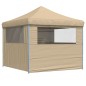 vidaXL Partyzelt Faltbar Pop-Up mit 4 Seitenteilen Beige vidaXL Partyzelt Faltbar Pop-Up mit 4 Seitenteilen Beige