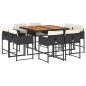 vidaXL 9-tlg. Garten-Essgruppe mit Kissen Schwarz Poly Rattan vidaXL 9-tlg. Garten-Essgruppe mit Kissen Schwarz Poly Rattan