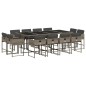 vidaXL 13-tlg. Garten-Essgruppe mit Kissen Grau Poly Rattan vidaXL 13-tlg. Garten-Essgruppe mit Kissen Grau Poly Rattan