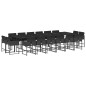 vidaXL 17-tlg. Garten-Essgruppe mit Kissen Schwarz Poly Rattan vidaXL 17-tlg. Garten-Essgruppe mit Kissen Schwarz Poly Rattan