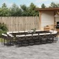 vidaXL 17-tlg. Garten-Essgruppe mit Kissen Braun Poly Rattan vidaXL 17-tlg. Garten-Essgruppe mit Kissen Braun Poly Rattan