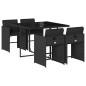 vidaXL 5-tlg. Garten-Essgruppe mit Kissen Schwarz Poly Rattan vidaXL 5-tlg. Garten-Essgruppe mit Kissen Schwarz Poly Rattan