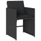 vidaXL 5-tlg. Garten-Essgruppe mit Kissen Schwarz Poly Rattan vidaXL 5-tlg. Garten-Essgruppe mit Kissen Schwarz Poly Rattan