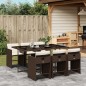 vidaXL 7-tlg. Garten-Essgruppe mit Kissen Braun Poly Rattan vidaXL 7-tlg. Garten-Essgruppe mit Kissen Braun Poly Rattan