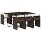 vidaXL 7-tlg. Garten-Essgruppe mit Kissen Braun Poly Rattan vidaXL 7-tlg. Garten-Essgruppe mit Kissen Braun Poly Rattan