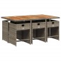 vidaXL 7-tlg. Garten-Essgruppe mit Kissen Grau Poly Rattan vidaXL 7-tlg. Garten-Essgruppe mit Kissen Grau Poly Rattan
