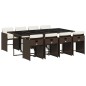 vidaXL 9-tlg. Garten-Essgruppe mit Kissen Braun Poly Rattan vidaXL 9-tlg. Garten-Essgruppe mit Kissen Braun Poly Rattan