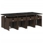 vidaXL 9-tlg. Garten-Essgruppe mit Kissen Braun Poly Rattan vidaXL 9-tlg. Garten-Essgruppe mit Kissen Braun Poly Rattan