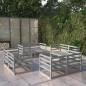 vidaXL 8-tlg. Garten-Lounge-Set Grau Massivholz Kiefer vidaXL 8-tlg. Garten-Lounge-Set Grau Massivholz Kiefer