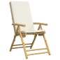 vidaXL 3-tlg. Bistro-Set Klappbar mit Cremeweißen Kissen Bambus vidaXL 3-tlg. Bistro-Set Klappbar mit Cremeweißen Kissen Bambus