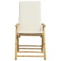 vidaXL 3-tlg. Bistro-Set Klappbar mit Cremeweißen Kissen Bambus vidaXL 3-tlg. Bistro-Set Klappbar mit Cremeweißen Kissen Bambus