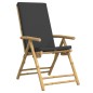 vidaXL 3-tlg. Bistro-Set Klappbar mit Dunkelgrauen Kissen Bambus vidaXL 3-tlg. Bistro-Set Klappbar mit Dunkelgrauen Kissen Bambus