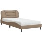 vidaXL Bett mit Matratze Cappuccino-Braun 100x200 cm Kunstleder vidaXL Bett mit Matratze Cappuccino-Braun 100x200 cm Kunstleder