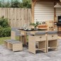 vidaXL 9-tlg. Garten-Essgruppe mit Kissen Beigemischung Poly Rattan vidaXL 9-tlg. Garten-Essgruppe mit Kissen Beigemischung Poly Rattan