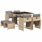 vidaXL 9-tlg. Garten-Essgruppe mit Kissen Beigemischung Poly Rattan vidaXL 9-tlg. Garten-Essgruppe mit Kissen Beigemischung Poly Rattan