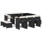 vidaXL 11-tlg. Garten-Essgruppe mit Kissen Schwarz Poly Rattan vidaXL 11-tlg. Garten-Essgruppe mit Kissen Schwarz Poly Rattan