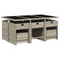 vidaXL 11-tlg. Garten-Essgruppe mit Kissen Hellgrau Poly Rattan vidaXL 11-tlg. Garten-Essgruppe mit Kissen Hellgrau Poly Rattan