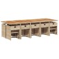 vidaXL 15-tlg. Garten-Essgruppe mit Kissen Beige Poly Rattan