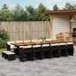 vidaXL 17-tlg. Garten-Essgruppe mit Kissen Schwarz Poly Rattan vidaXL 17-tlg. Garten-Essgruppe mit Kissen Schwarz Poly Rattan