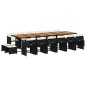 vidaXL 17-tlg. Garten-Essgruppe mit Kissen Schwarz Poly Rattan vidaXL 17-tlg. Garten-Essgruppe mit Kissen Schwarz Poly Rattan