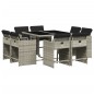 vidaXL 9-tlg. Garten-Essgruppe mit Kissen Hellgrau Poly Rattan vidaXL 9-tlg. Garten-Essgruppe mit Kissen Hellgrau Poly Rattan