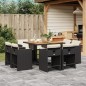 vidaXL 9-tlg. Garten-Essgruppe mit Kissen Schwarz Poly Rattan vidaXL 9-tlg. Garten-Essgruppe mit Kissen Schwarz Poly Rattan