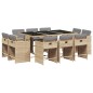 vidaXL 11-tlg. Garten-Essgruppe mit Kissen Beigemischung Poly Rattan vidaXL 11-tlg. Garten-Essgruppe mit Kissen Beigemischung Poly Rattan