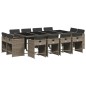 vidaXL 13-tlg. Garten-Essgruppe mit Kissen Grau Poly Rattan vidaXL 13-tlg. Garten-Essgruppe mit Kissen Grau Poly Rattan