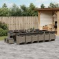 vidaXL 17-tlg. Garten-Essgruppe mit Kissen Grau Poly Rattan vidaXL 17-tlg. Garten-Essgruppe mit Kissen Grau Poly Rattan