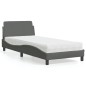 vidaXL Bett mit Matratze Dunkelgrau 90x190 cm Stoff vidaXL Bett mit Matratze Dunkelgrau 90x190 cm Stoff