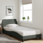 vidaXL Bett mit Matratze Dunkelgrau 90x190 cm Stoff vidaXL Bett mit Matratze Dunkelgrau 90x190 cm Stoff
