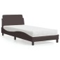 vidaXL Bett mit Matratze Dunkelbraun 90x190 cm Stoff vidaXL Bett mit Matratze Dunkelbraun 90x190 cm Stoff