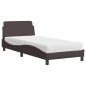 vidaXL Bett mit Matratze Dunkelbraun 90x190 cm Stoff vidaXL Bett mit Matratze Dunkelbraun 90x190 cm Stoff