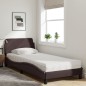 vidaXL Bett mit Matratze Dunkelbraun 90x190 cm Stoff vidaXL Bett mit Matratze Dunkelbraun 90x190 cm Stoff