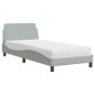 vidaXL Bett mit Matratze Hellgrau 90x190 cm Samt vidaXL Bett mit Matratze Hellgrau 90x190 cm Samt