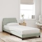 vidaXL Bett mit Matratze Hellgrau 90x190 cm Samt vidaXL Bett mit Matratze Hellgrau 90x190 cm Samt