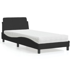 vidaXL Bett mit Matratze Schwarz 90x190 cm Samt