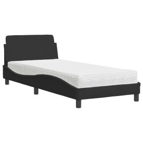vidaXL Bett mit Matratze Schwarz 90x190 cm Samt