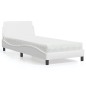 vidaXL Bett mit Matratze Weiß 90x190 cm Kunstleder vidaXL Bett mit Matratze Weiß 90x190 cm Kunstleder