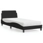 vidaXL Bett mit Matratze Schwarz 90x200 cm Stoff vidaXL Bett mit Matratze Schwarz 90x200 cm Stoff