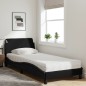 vidaXL Bett mit Matratze Schwarz 90x200 cm Stoff vidaXL Bett mit Matratze Schwarz 90x200 cm Stoff