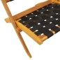vidaXL Gartenstühle 2 Stk. Klappbar Schwarz Massivholz Akazie & Stoff vidaXL Gartenstühle 2 Stk. Klappbar Schwarz Massivholz Akazie & Stoff