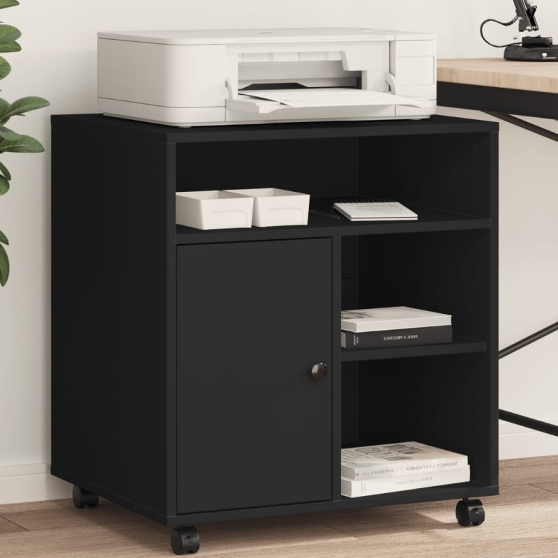 vidaXL Druckerständer mit Rollen Schwarz 60x50x67 cm vidaXL Druckerständer mit Rollen Schwarz 60x50x67 cm