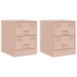 vidaXL Nachttische 2 Stk. Rosa 34,5x39x44 cm Stahl